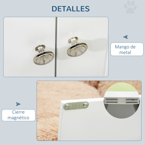 PawHut Comedero para Perro Blanco 60 x 30 x 35.5 cm 2