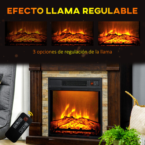Homcom Chimenea Eléctrica Marrón 80 x 21.6 x 67.8 cm 1