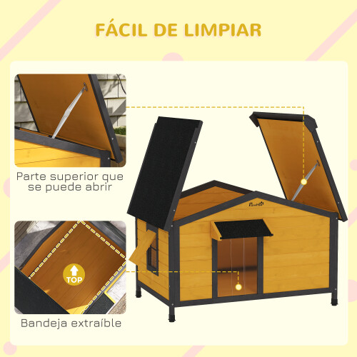 PawHut Caseta para Perro Marrón 97 x 72 x 65 cm 2