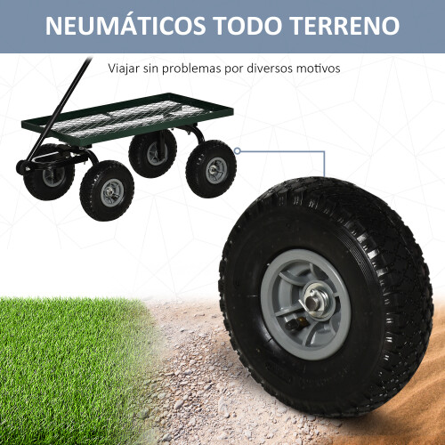 Outsunny Carro de Jardín Bicolor 94 x 48.5 x 100 cm 1