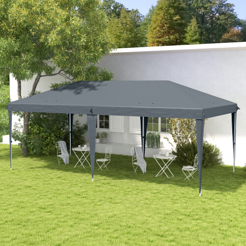 Outsunny Carpa Plegable Gris 585 x 295 x 270 cm 1