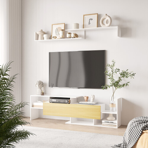 Homcom Mueble de Televisión Bicolor 153.6 x 25 x 42 cm 1