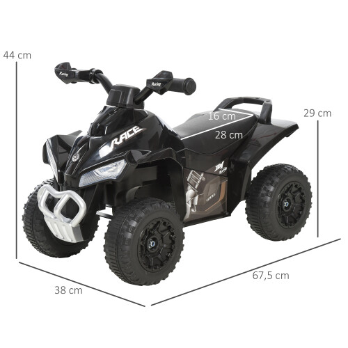 Homcom Quad Correpasillo Negro 67.5 x 38 x 44 cm 2
