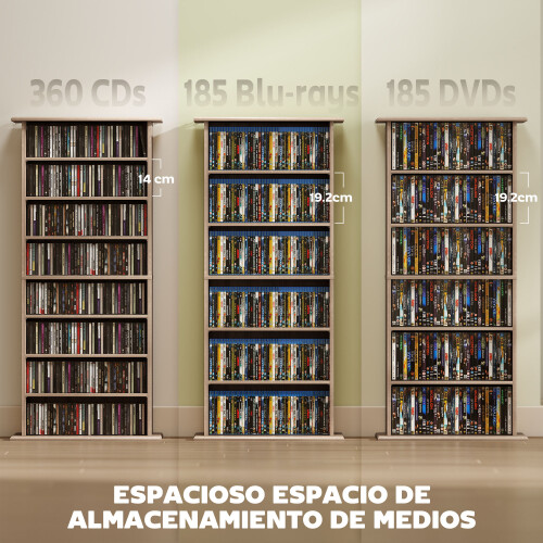 Homcom Estantería para CD Marrón 58 x 24 x 126.3 cm 1