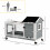 PawHut Conejera de Madera Gris 108 x 58 x 73.5 cm 3