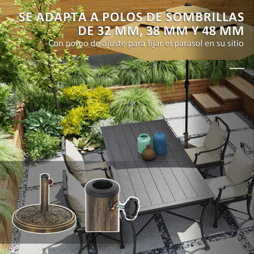 Outsunny Base para Sombrilla Marrón 46 x 46 x 33 cm 1