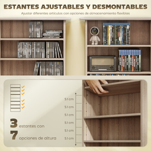 Homcom Estantería para CD Marrón 58 x 24 x 126.3 cm 2