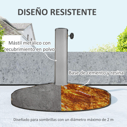 Outsunny Base para Sombrilla Marrón 46 x 46 x 33 cm 2