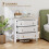 Homcom Cómoda para Dormitorio Blanco 80 x 40 x 78.5 cm 4