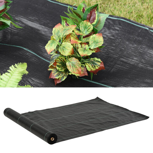 Outsunny Rollo de Malla Geotextil Negro 5000 x 100 x 0 cm 1