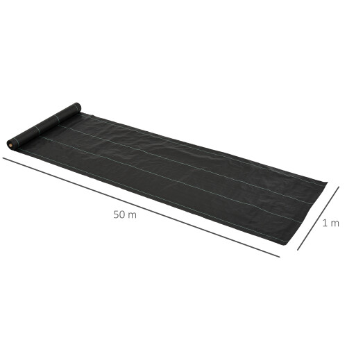 Outsunny Rollo de Malla Geotextil Negro 5000 x 100 x 0 cm 2