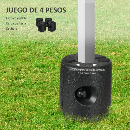 Outsunny Pesos para Carpa Negro 24 x 24 x 25.5 cm 1