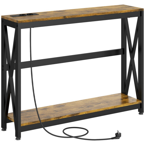 Homcom Mesa Consola marrón 100 x 24 x 75 cm