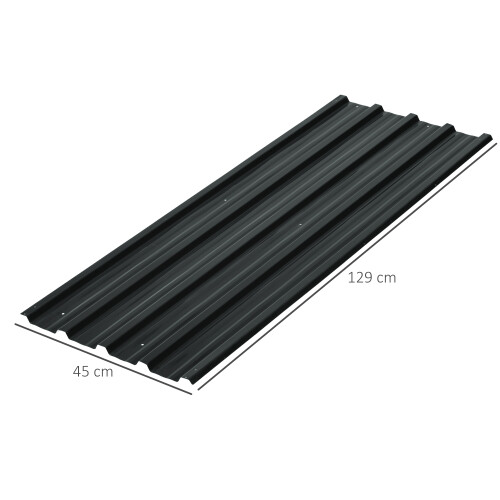 Outsunny Paneles Acero Galvanizado Gris 129 x 45 cm 2