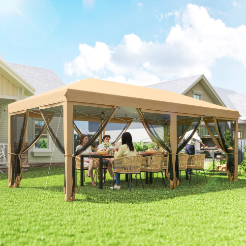 Outsunny Carpa Plegable beige 585 x 295 x 270 cm 1