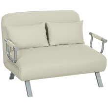 Sofá Cama Doble Beige 111 x 80 x 78 cm