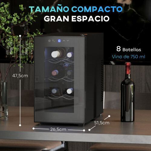 Homcom Vinoteca Negro 26.5 x 51.5 x 47.5 cm 2