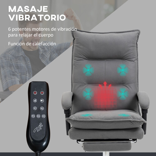 Vinsetto Silla de Masaje Gris 66 x 74 x 121.5 cm 1