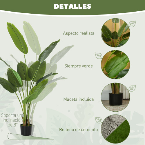 Homcom Planta Artificial Verde 16.5 x 16.5 x 160 cm 1