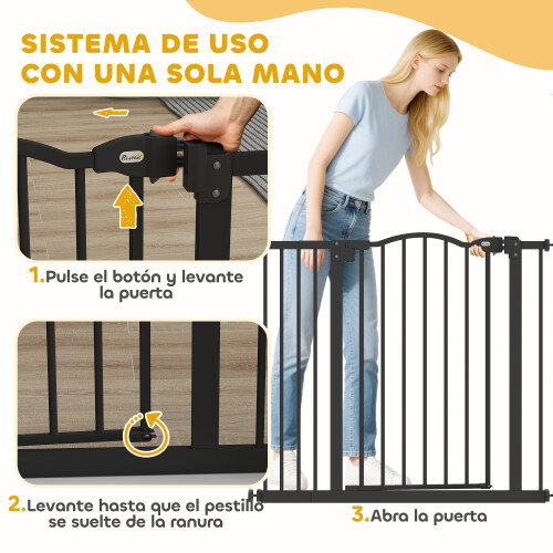 PawHut Barrera de Seguridad Negro 94 x 3.5 x 78 cm 1