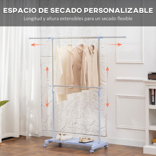 Homcom Tendedero de Ropa Bicolor 159 x 42 x 168 cm 1