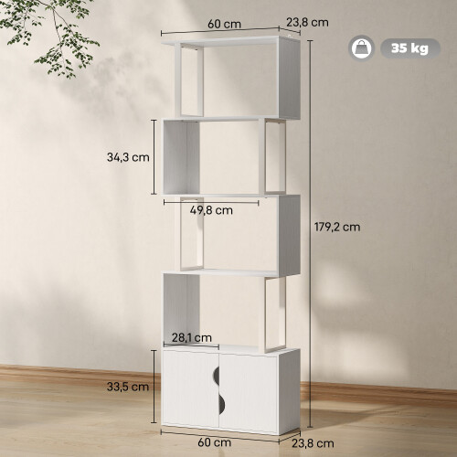 Homcom Librería Blanco 60 x 23.8 x 179.2 cm 2