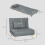 Homcom Sillón Cama Gris 90 x 78 x 79 cm 3
