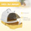 PawHut Arenero para Gato Amarillo 40.5 x 52 x 39 cm 6