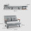 Homcom Sofá Cama Doble Gris 102 x 73 x 81 cm 3