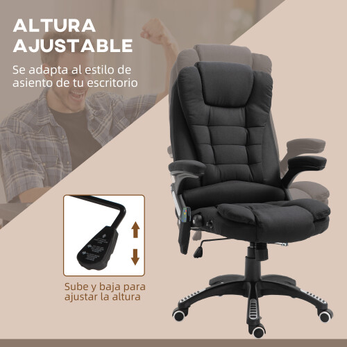 Vinsetto Silla de Masaje Negro 68 x 72 x 120 cm 2