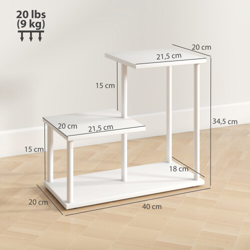 Homcom Estantería de Almacenaje Blanco 40 x 20 x 34.5 cm 2