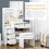Homcom Tocador con Espejo Blanco 80 x 38 x 143 cm 4