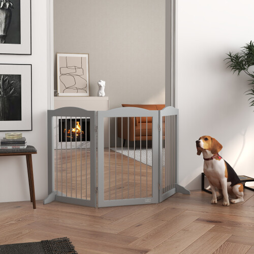 PawHut Barrera para Perro Gris 154 x 30 x 80 cm 1