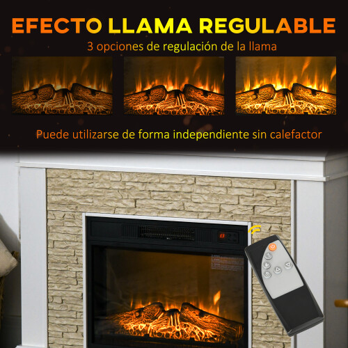 Homcom Chimenea Eléctrica Blanco 120 x 24 x 80 cm 1