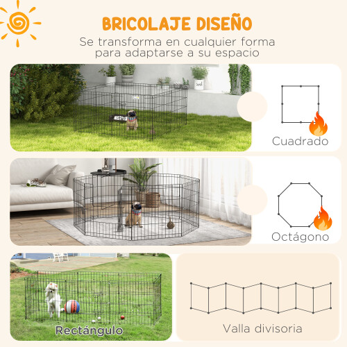 PawHut Parque para Perro Negro 61 x 61 cm 2