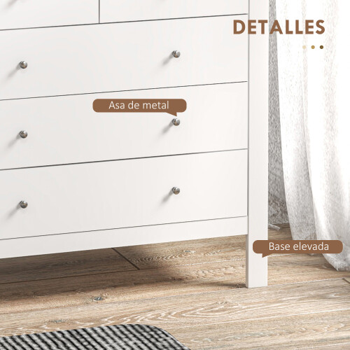 Homcom Cómoda Blanco 79 x 39.5 x 80.5 cm 2