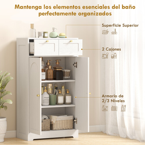 Homcom Armario de Baño Blanco 60 x 30 x 108 cm 1