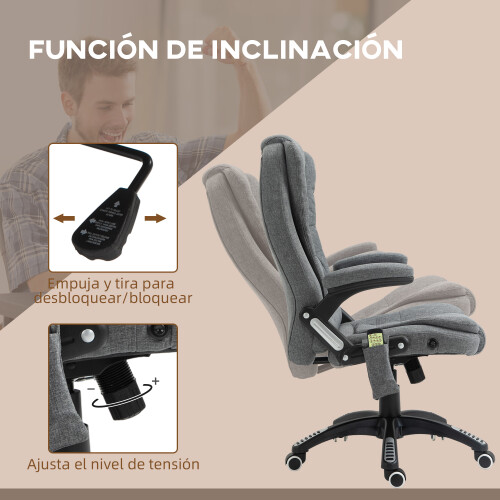 Vinsetto Silla de Masaje Gris 68 x 72 x 120 cm 1