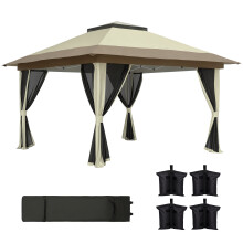 Carpa Plegable Beige 356 x 356 x 280 cm