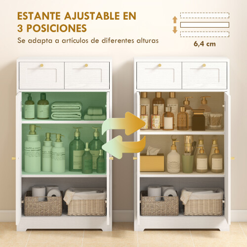 Homcom Armario de Baño Blanco 60 x 30 x 108 cm 2