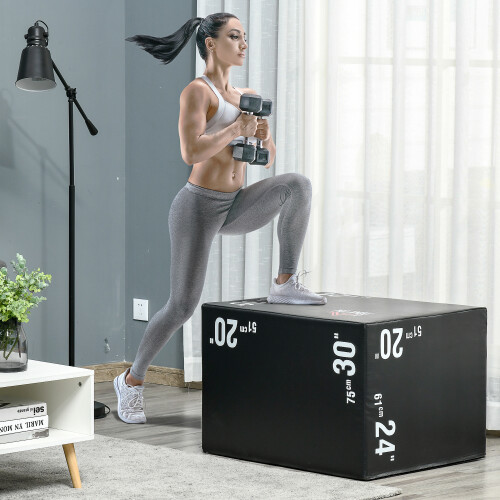 Homcom Caja Pliométrica Negro 75 x 51 x 61 cm 1