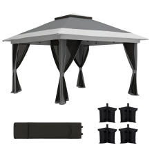 Carpa Plegable Gris 356 x 356 x 280 cm