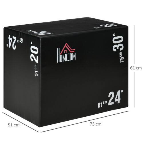 Homcom Caja Pliométrica Negro 75 x 51 x 61 cm 2