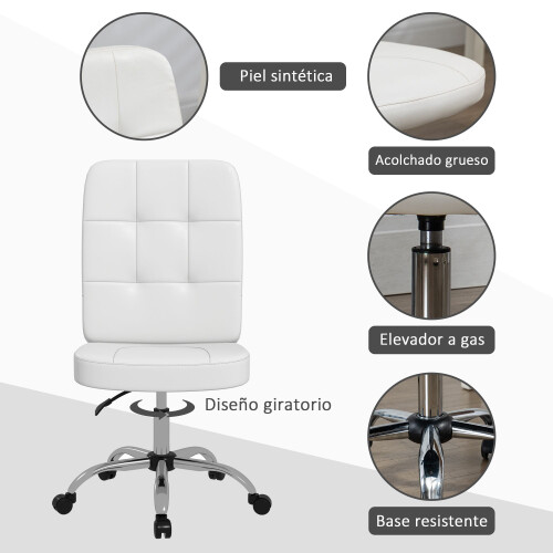 Vinsetto Silla de Oficina Blanco 45 x 59 x 100 cm 2