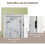 Homcom Biombo Separador Blanco 160.5 x 1.8 x 170 cm 5