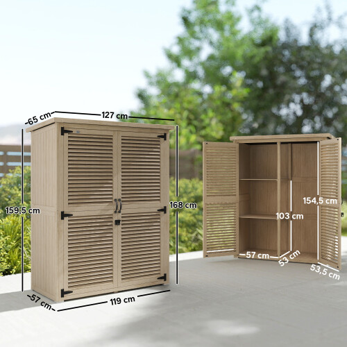 Outsunny Cobertizo de Madera Marrón 127 x 65 x 168 cm 2