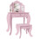 Homcom HOMCOM Makeup Dressing Table Set with Tri-Folding Mirror and Drawer, Pink 2