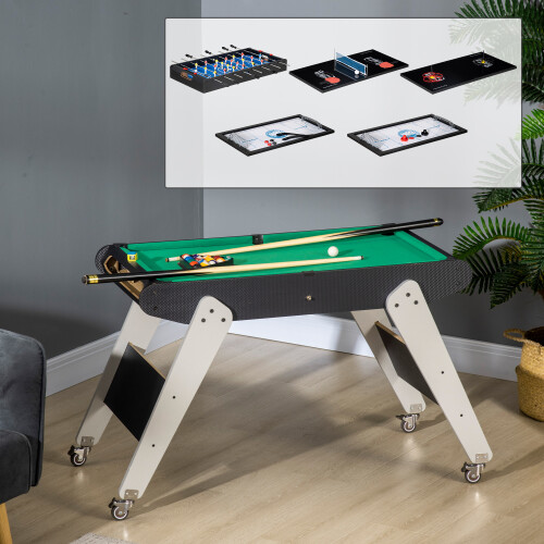 Homcom Mesa de Multijuego Negro 120 x 88 x 79 cm 1