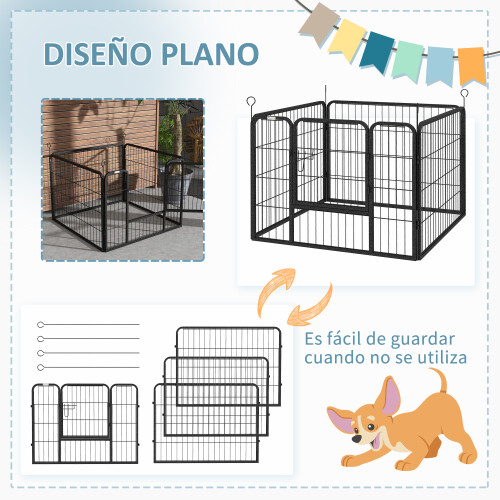 PawHut Parque para Mascota Gris 82 x 82 x 60 cm 2