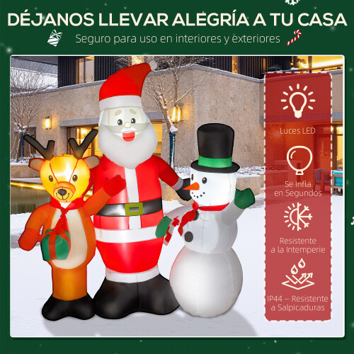 Outsunny Hinchables de Navidad Multicolor 150 x 45 x 150 cm 1